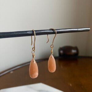 Moonstone Gold Drop Earrings